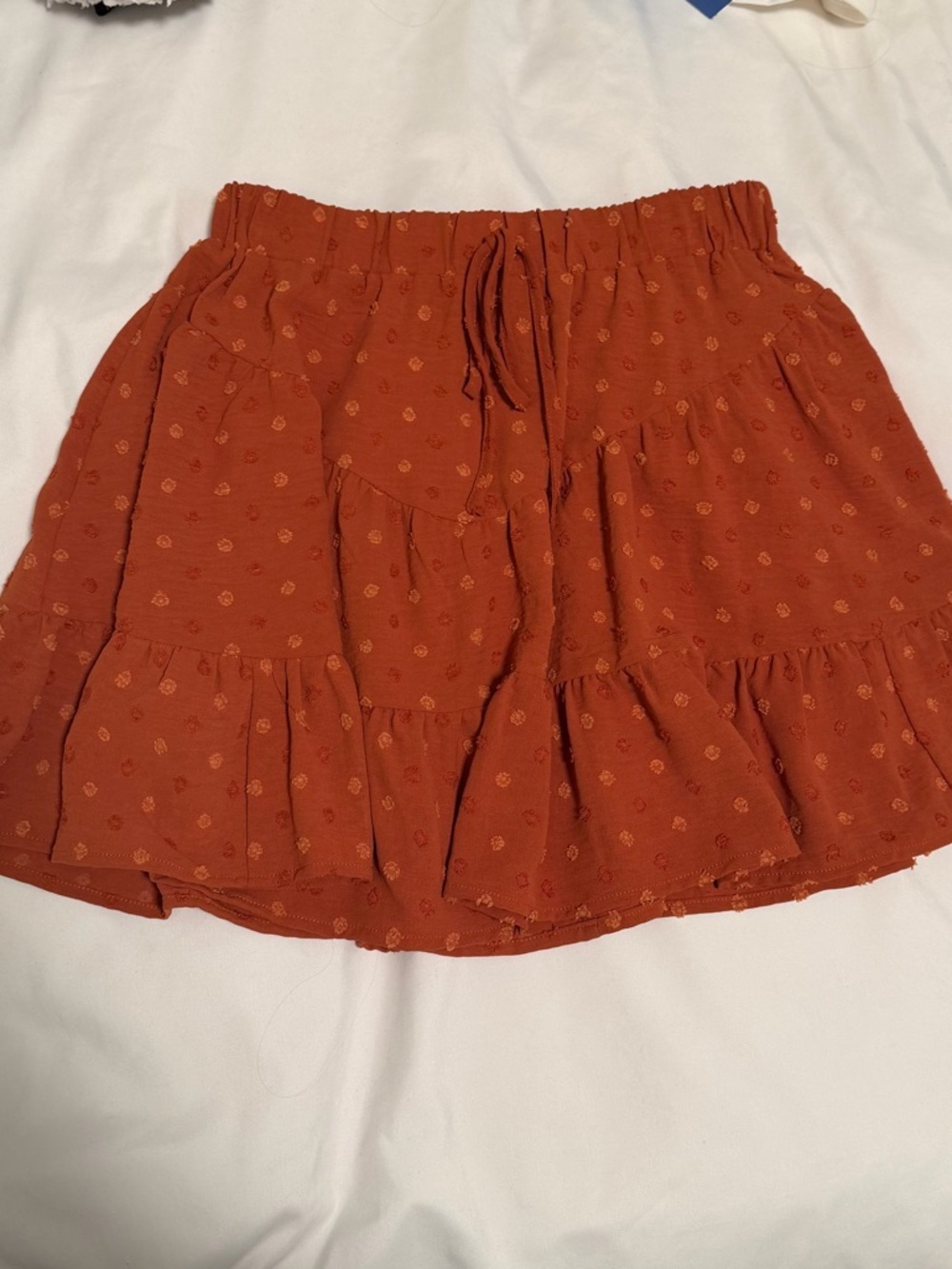 Rust Tiered Mini Skirt